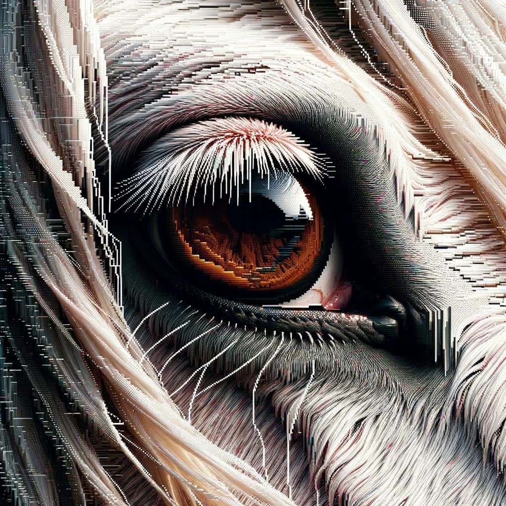 a horse, pixel sorting glitch art